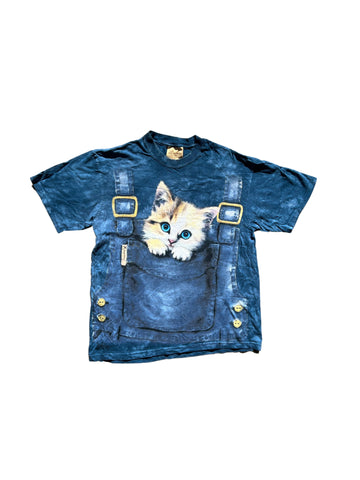 VINTAGE KITTY IN THE FRONT T SHIRT / M, L